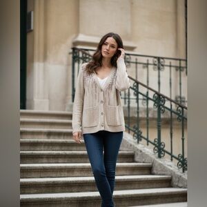 Ipekyol long jacket  with swarovski crystals